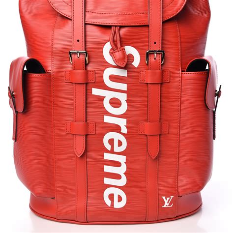 louis vuitton x supreme epi christopher backpack pm red replica|louis Vuitton X supreme backpack.